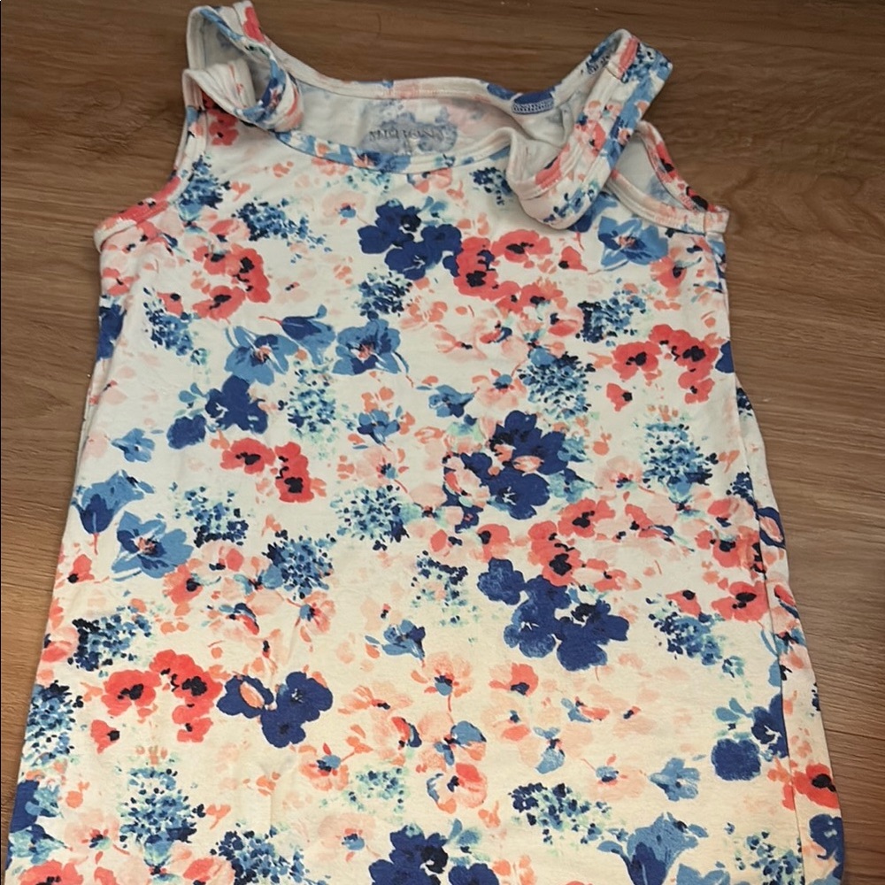 Merona Blue Pink Flutter Sleeve Scoop Neck Tank Top